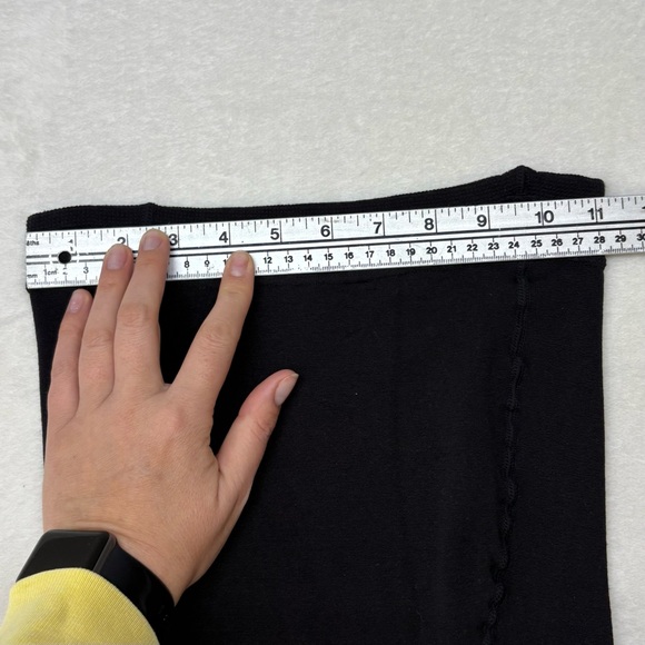 H and M Black Fleece Lined Footless Tights Opaque Warm Winter Thermal Leggings S - Picture 6 of 10